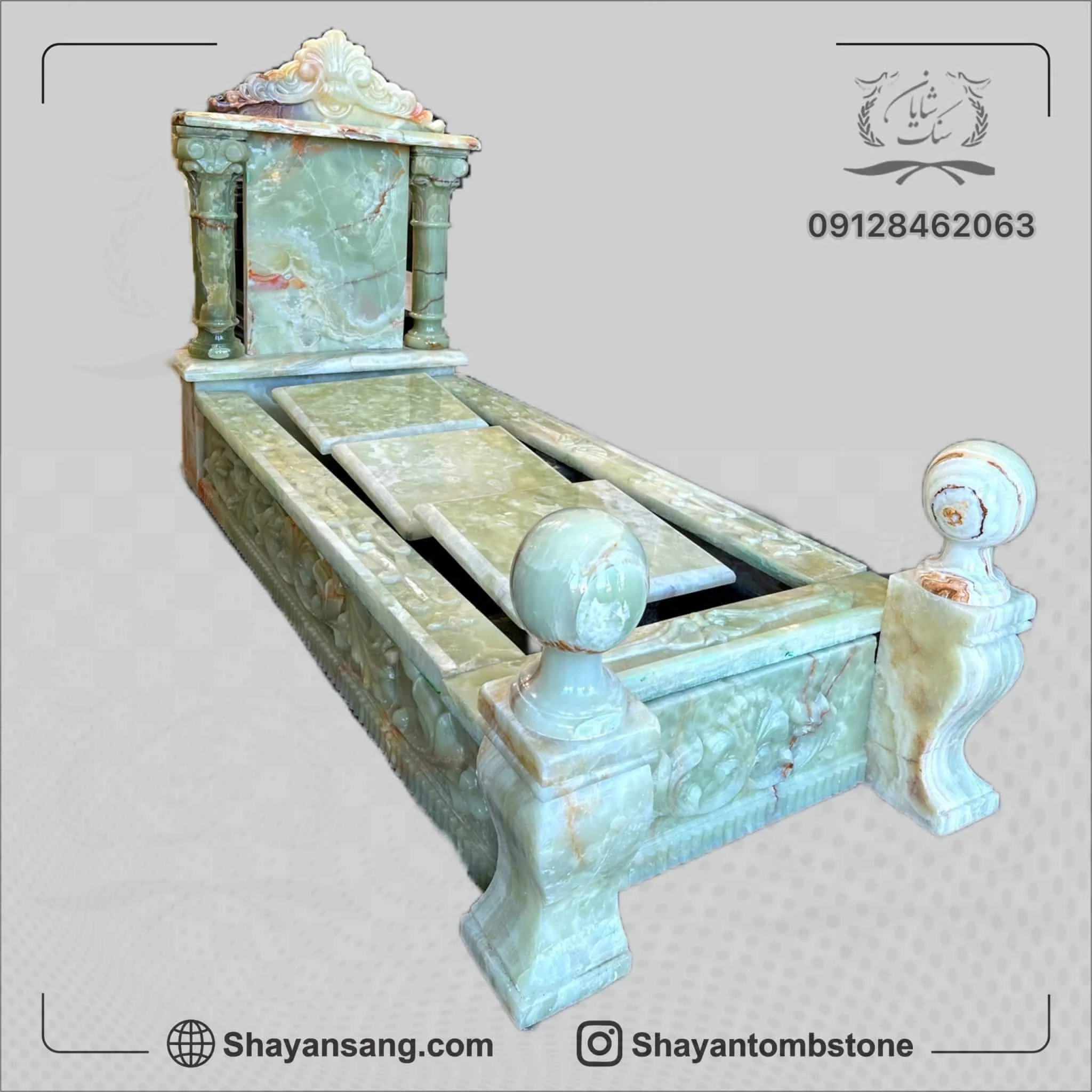 طرح سنگ قبر سه تیکه